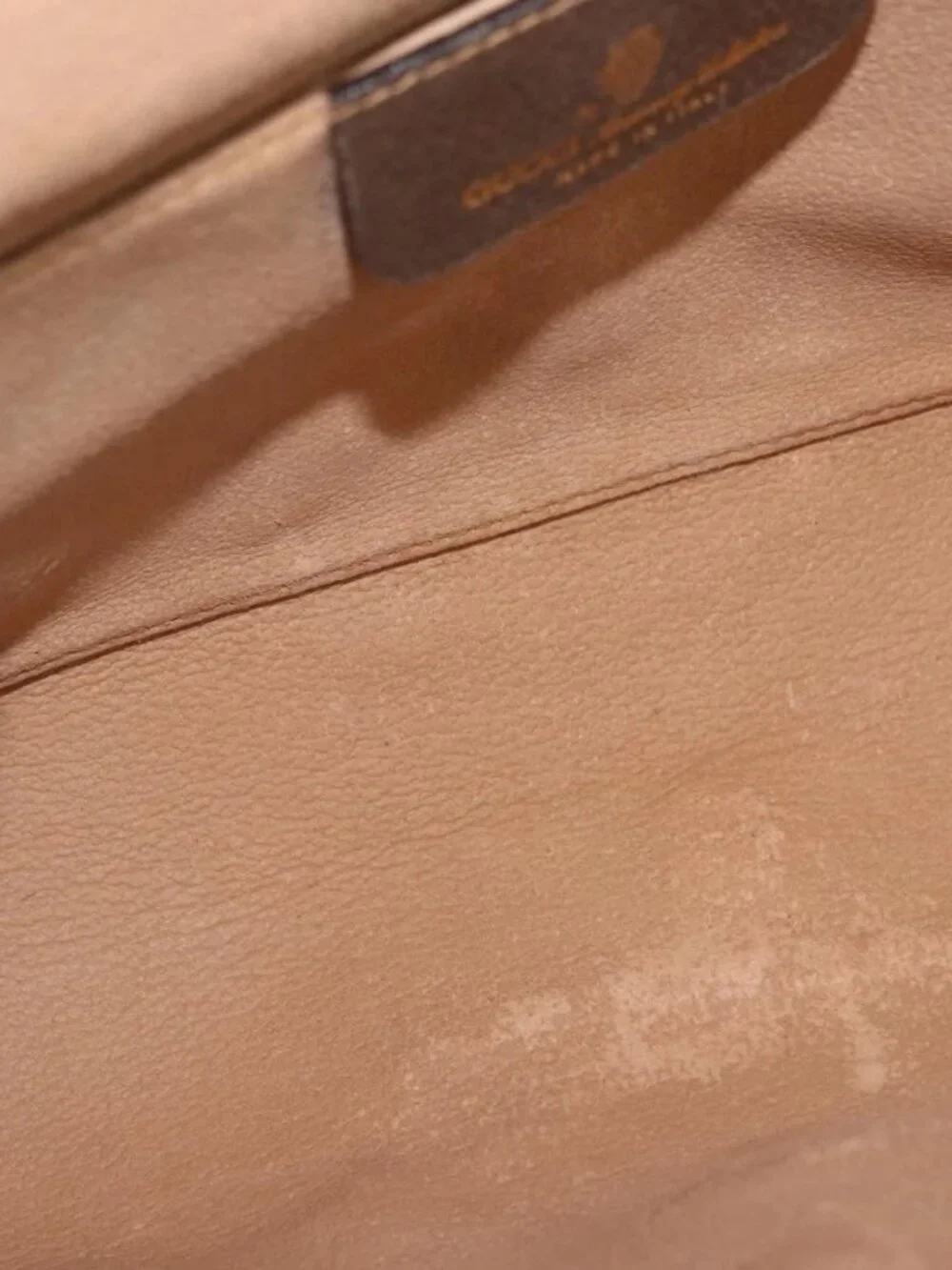GUCCI GG Supreme Web Sherry Line Clutch Bag PVC Beige Gold Auth 174412
